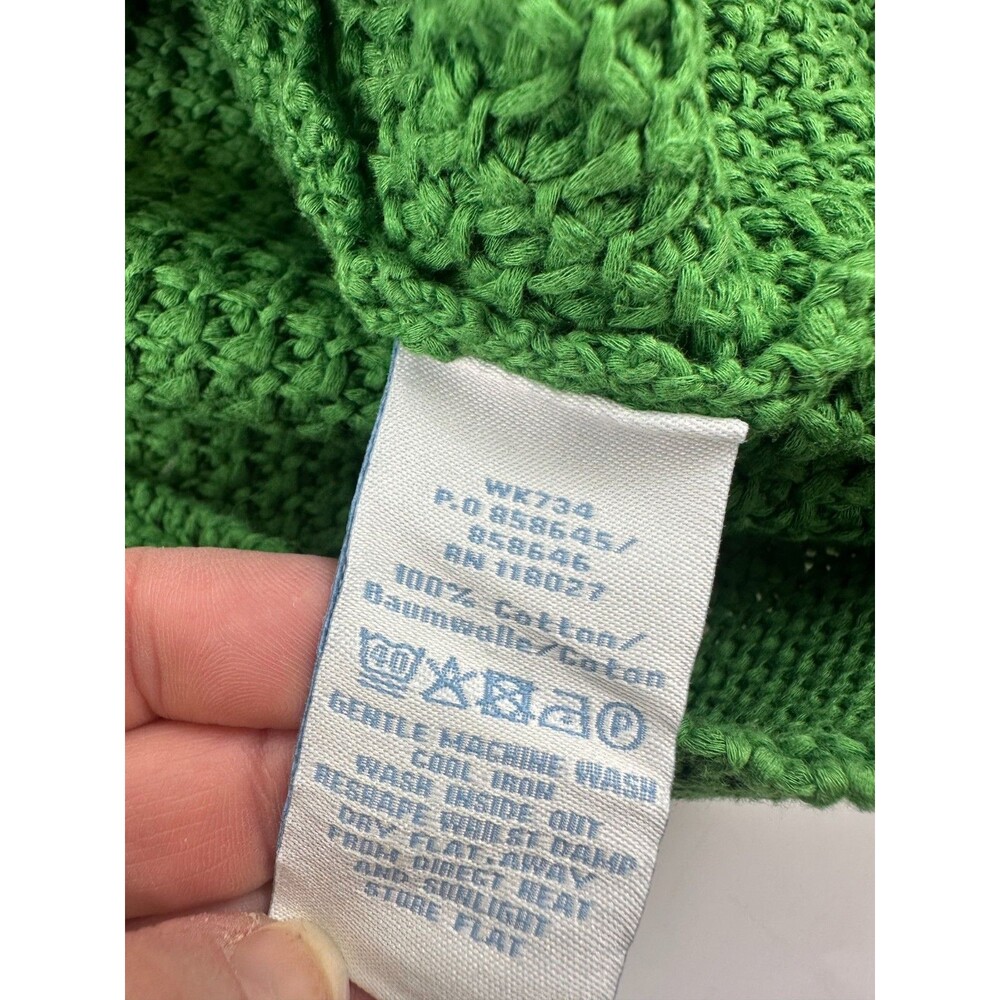 Boden Knit Cardigan Kelly Green Snap Covered Faux Buttons Chunky WK734 Womens 4 - Picture 13 of 16